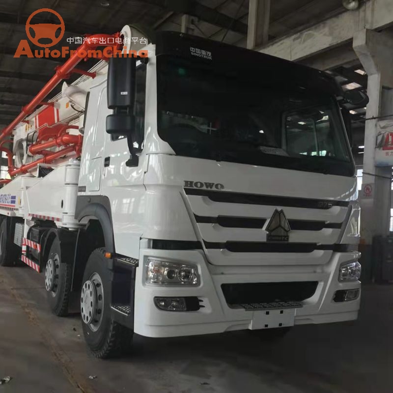 New Howo 8*4 48meters concrete pump truck  , 371hp Diesel Euro 2